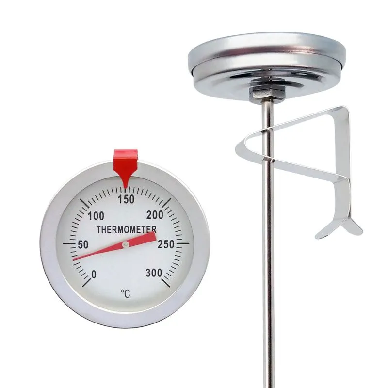 Fritadeira A Óleo De Aço Inoxidável Com Termômetro De 23 Cm Com Sonda Longa