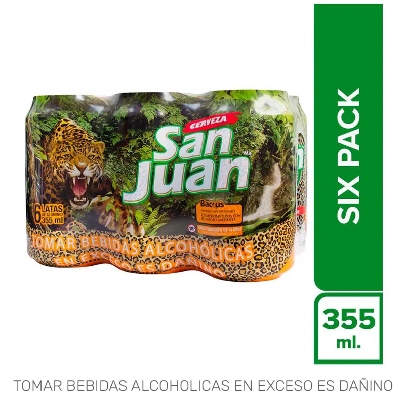 Cerveza SAN JUAN Lata 355ml Pack 6un Cerveza SAN JUAN Pack 6 Lata 355ml