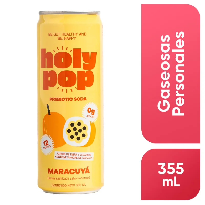 Gaseosa HOLY POP Maracuyá Lata 355 ml