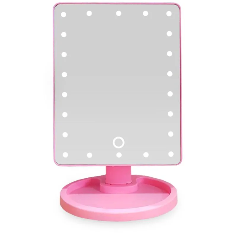 Espelho De Mesa Articulado Com Led P/ Maquiagem - Cor Rosa