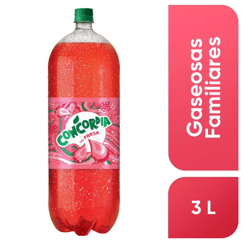 Gaseosa CONCORDIA Fresa Botella 3L
