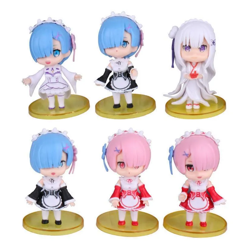 Toy Figure Re: Zero Starting Life In Another World, Conjunto De 6 Unidades