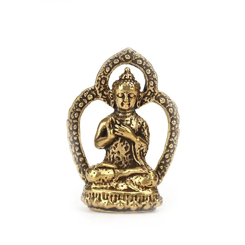 Escultura Guanyin Mini Estátua De Buda De Latão 3,6x2,5 Cm