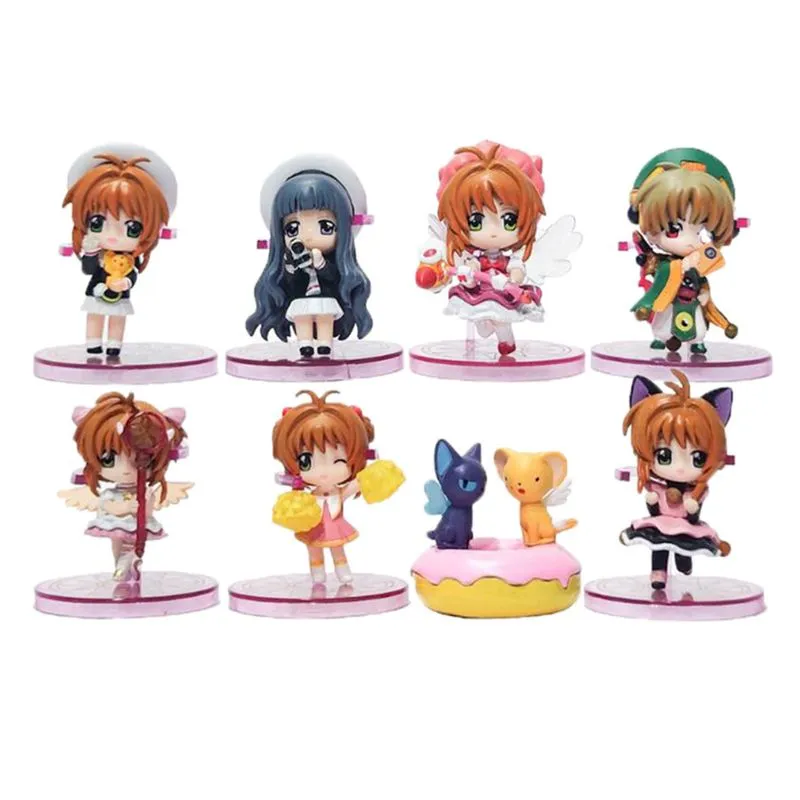 Coleção Figure Toy Card Captors Sakura Anime 8 Unidades