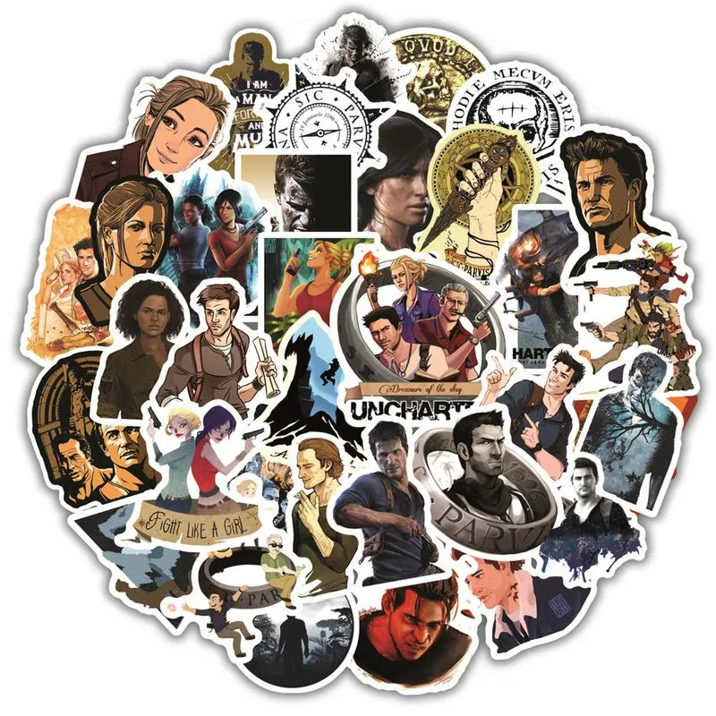 Adesivos Uncharteds Anime Em Vinil Impermeável, 50 Unidades/pacote
