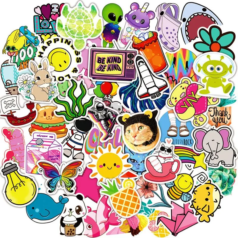 Adesivos De Vinil Impermeável Vscos Anime, 50 Unidades Para Laptop