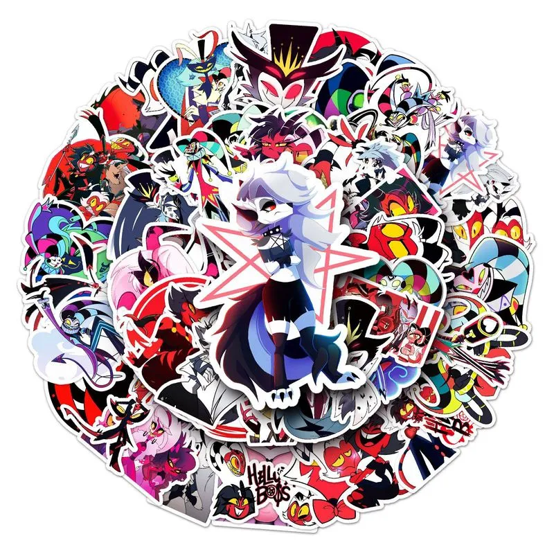 Pacote De Adesivos Hellluvas Boss Anime, Vinil Impermeável, 50 Unidades