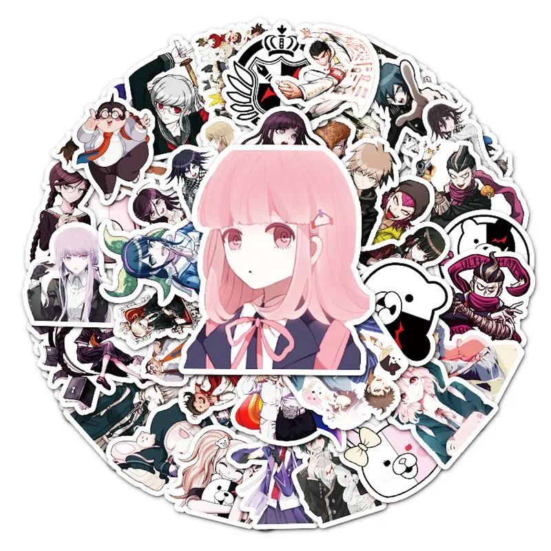 Pacote De Adesivos Danganronpass Anime Waterproof Vinyl 50 Unidades