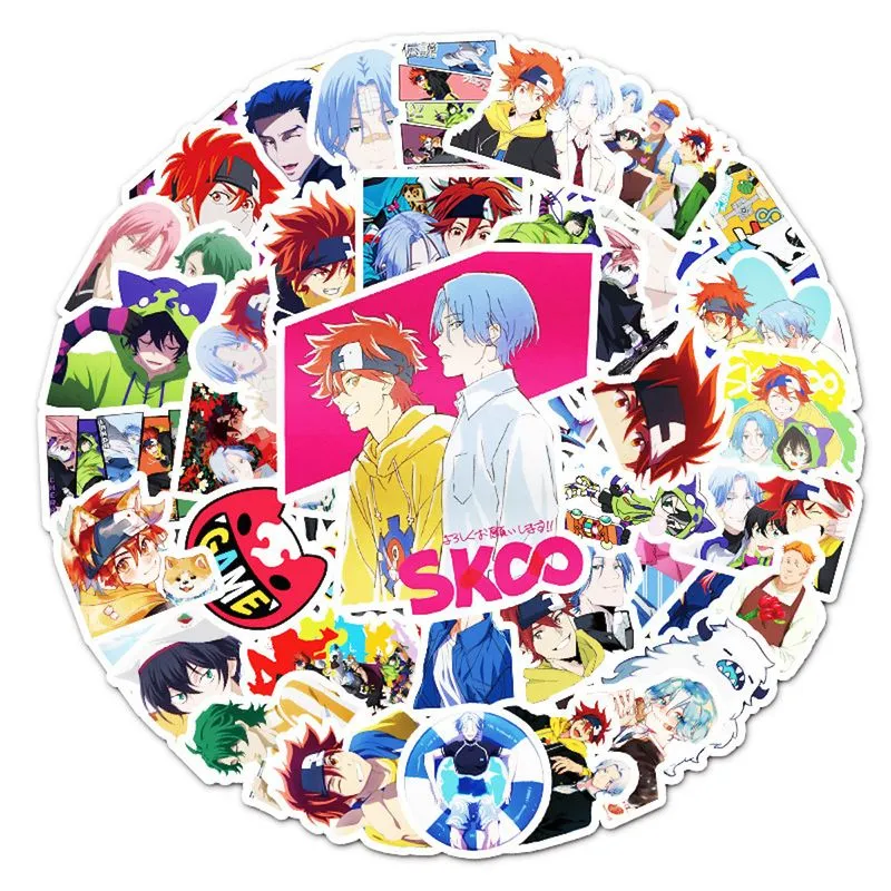 Pacote De Adesivos Sk8 Anime, Vinil Impermeável, 50 Unidades Para Laptop