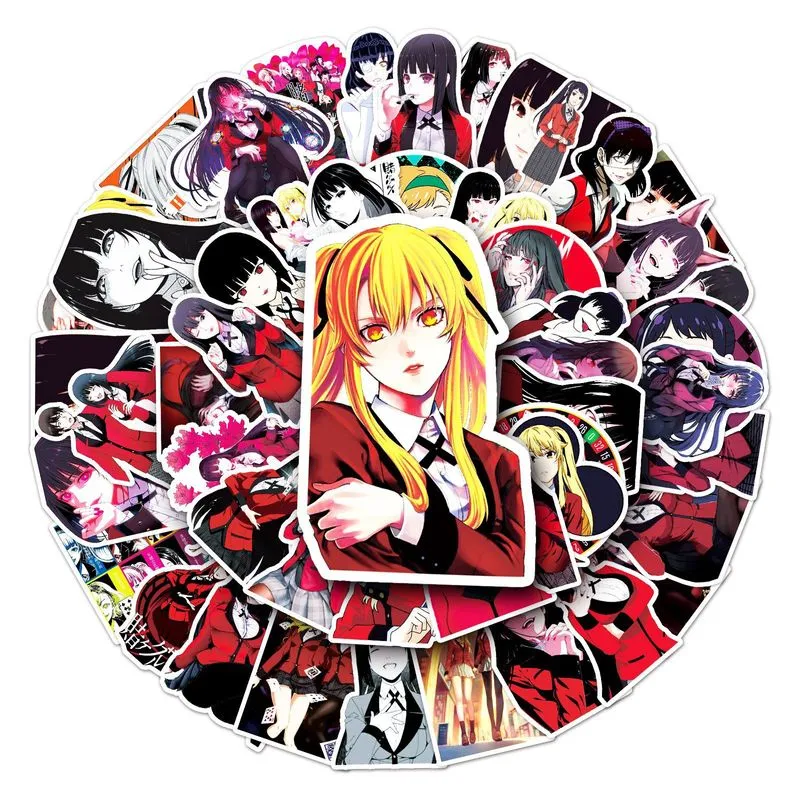 Adesivos De Vinil Impermeável Kakeguruis Anime, 50 Unidades/pacote