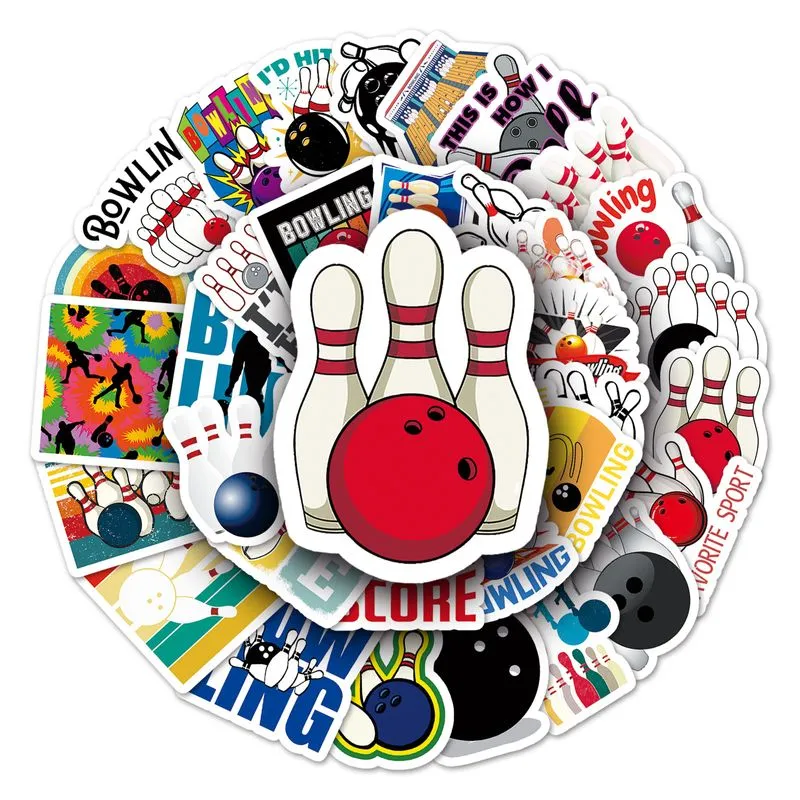 Pacote De Adesivos De 50 Unidades/pacote De Vinil Impermeável Bowlings Sports Anime