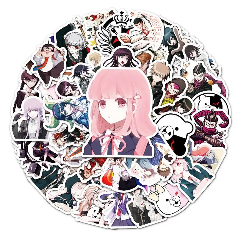 Pacote De Adesivos Danganronpas Anime Waterproof Vinyl 50 Unidades