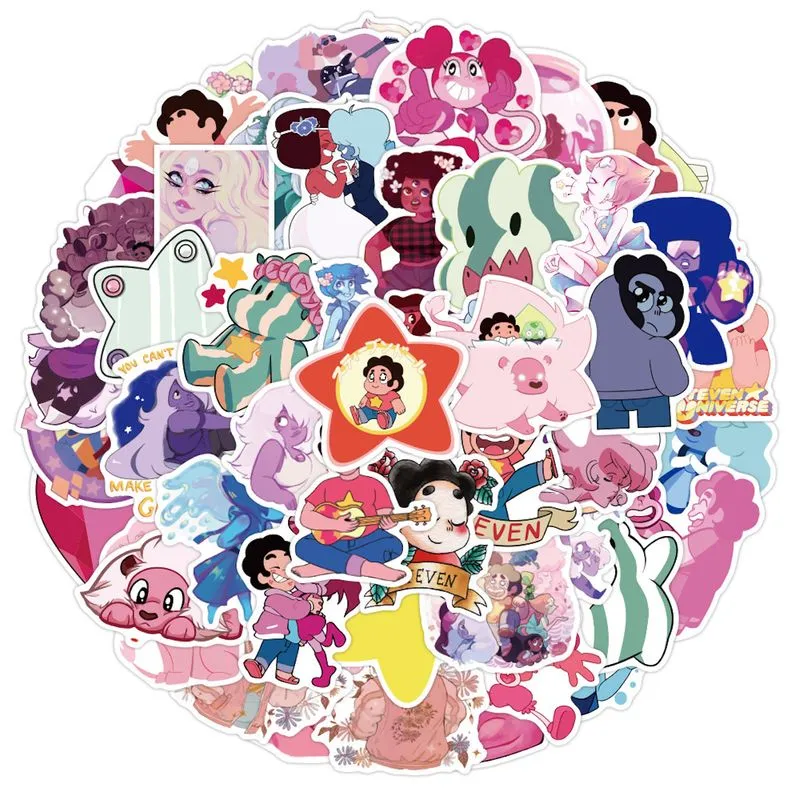 Pacote De Adesivos Stevens Universes Anime Waterproof Vinil 50 Unidades