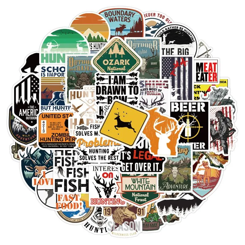 Pacote De Adesivos Go Huntings Anime Waterproof Vinyl 50 Unidades