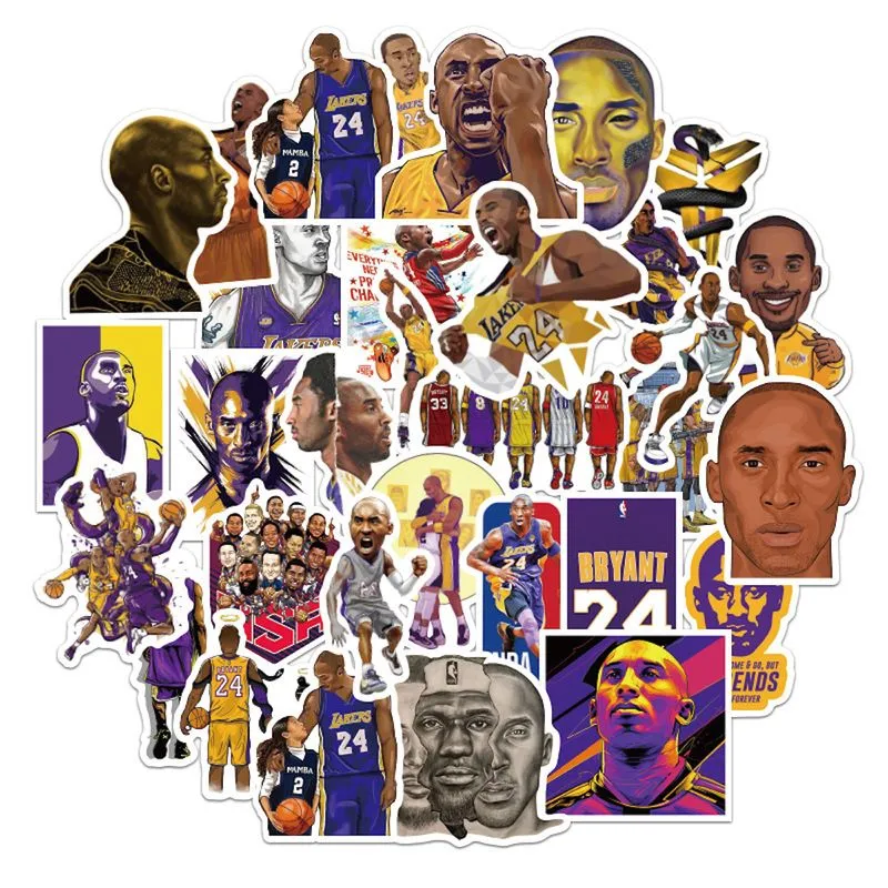 Pacote De Adesivos Kobes Bryants, Vinil Impermeável, 50 Unidades