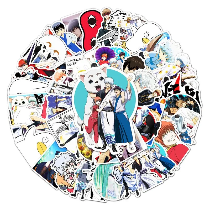 Adesivos Gintamas Anime Cartoon 50 Peças De Pvc Impermeável