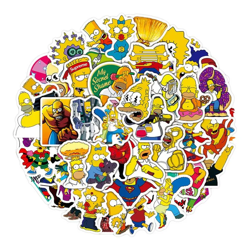Adesivos Simpsons Anime Cartoon 50 Unidades De Pvc Impermeável