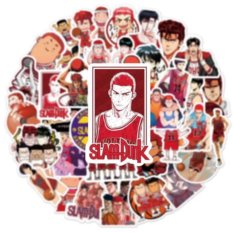 Adesivos Slams Dunks Anime Cartoon 50 Unidades De Pvc Impermeável