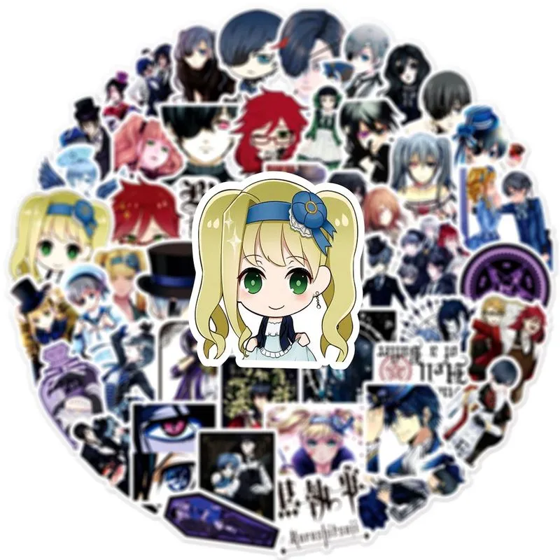 Adesivos Black Butler Sebastian Anime 50 Peças De Pvc Impermeável
