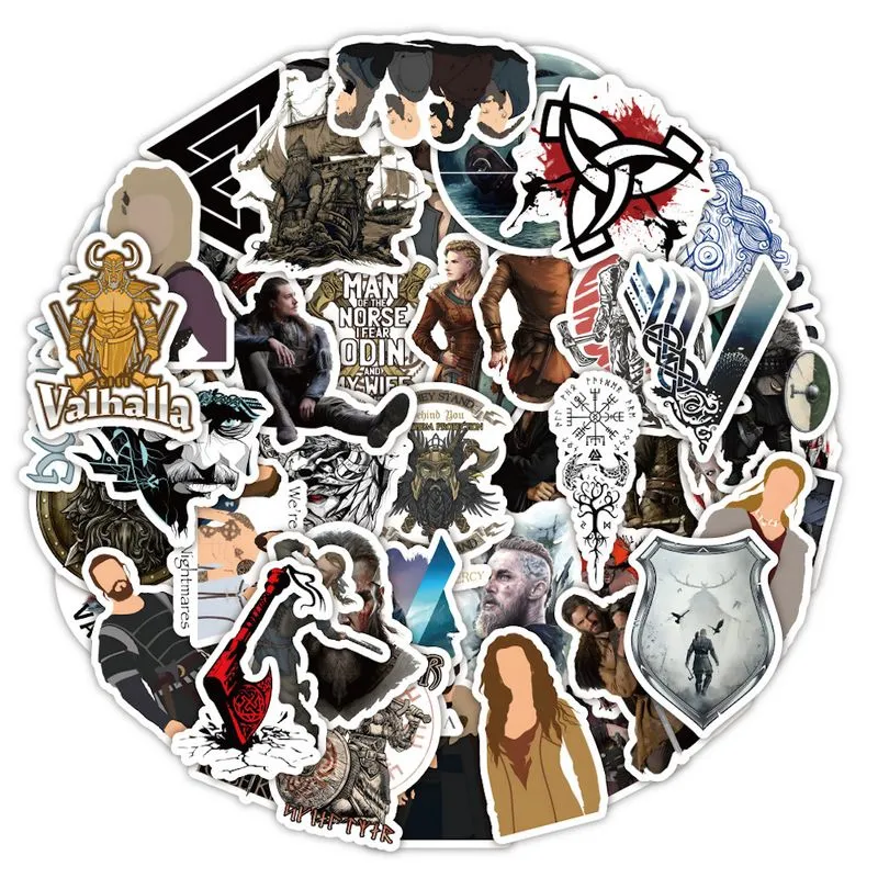 Pacote De Adesivos Vikings Legends Anime 50 Unidades De 5-8 Cm