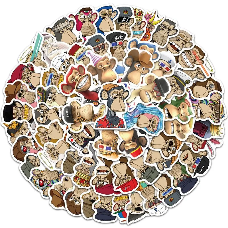 Pacote De Adesivos Boreds Apes Yachtes Club Monkey Anime X64