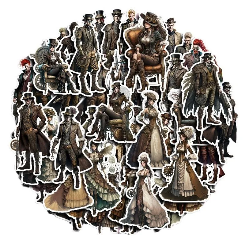 Pacote De Adesivos Steampunk Character Anime 48 Unidades Para Decoração De Carros