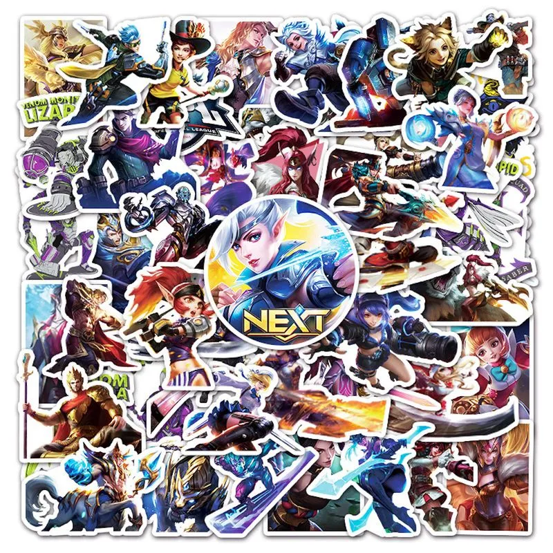 Pacote De Adesivos Mobile Legends Anime 50 Unidades De Desenho Animado Decorativo