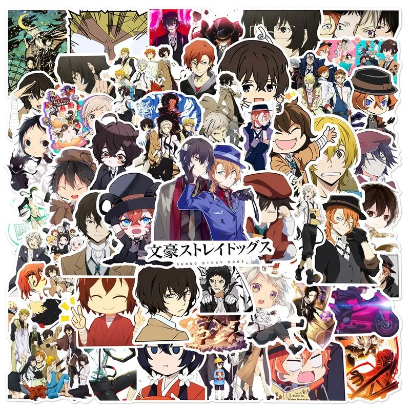 Adesivos Bungos Strays Dogs Em Vinil Impermeável Anime X50