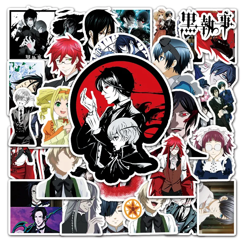 Adesivos Butlers, Vinil Impermeável, Anime, 50 Unidades Para Laptop