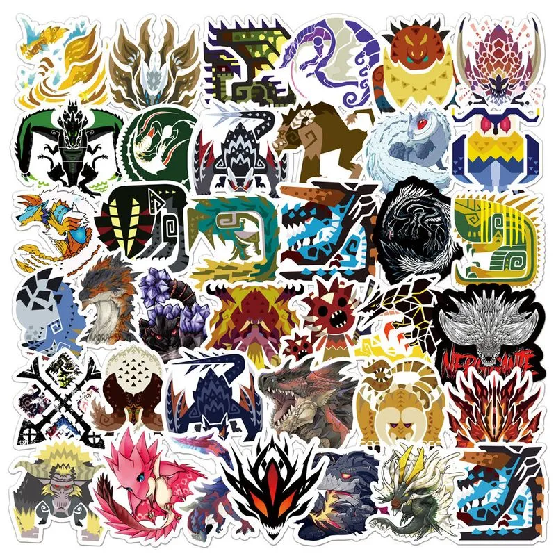 Adesivos Monsters Hunters Em Vinil Impermeável Anime S (50 Unidades)