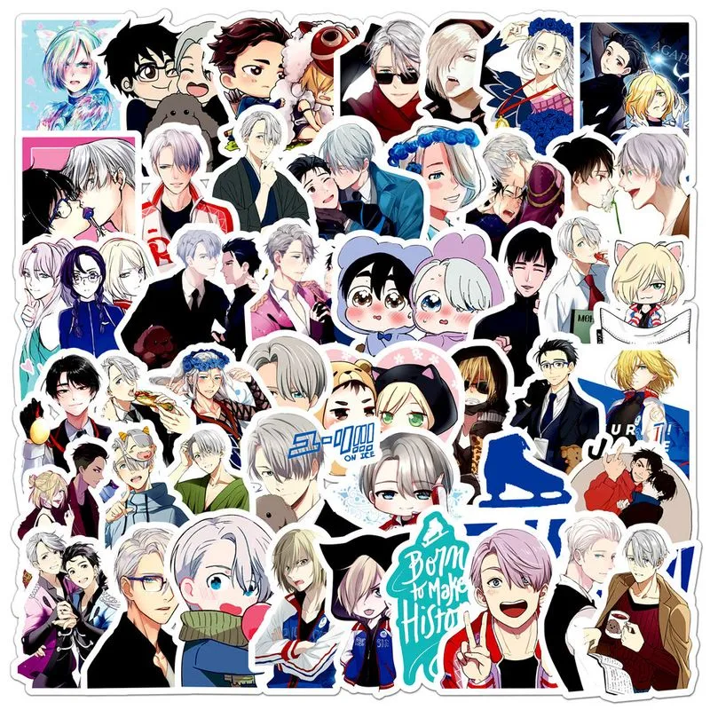 Adesivos Yuris On Ices, Vinil Impermeável, Anime, 50 Unidades/lote
