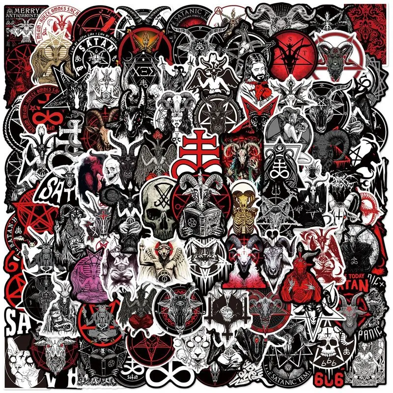 Adesivos Devils Satans, Vinil Impermeável, Anime, 100 Unidades