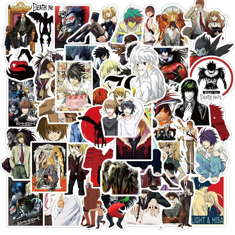 Adesivos Death Note, Vinil Impermeável, Anime, 50 Unidades