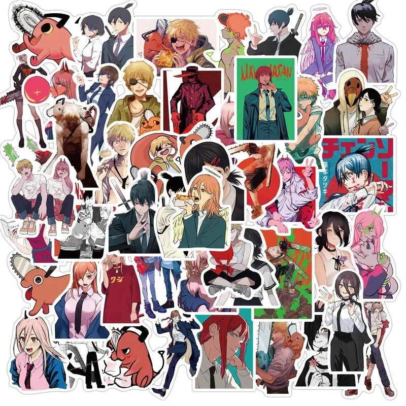 Adesivos Chainsaws Mans Waterproof Vinyl Anime 50 Unidades/lote