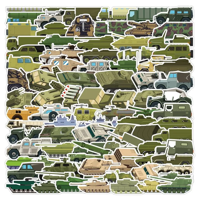 Adesivos De 100 Unidades/lote Para Carros Militares, Vinil Impermeável, Anime, Conjunto