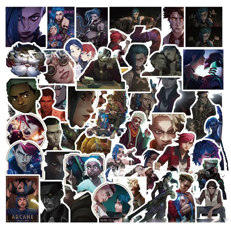 Adesivos De Vinil Impermeável Arcanes Anime 50 Unidades/lote D 5-7 Cm