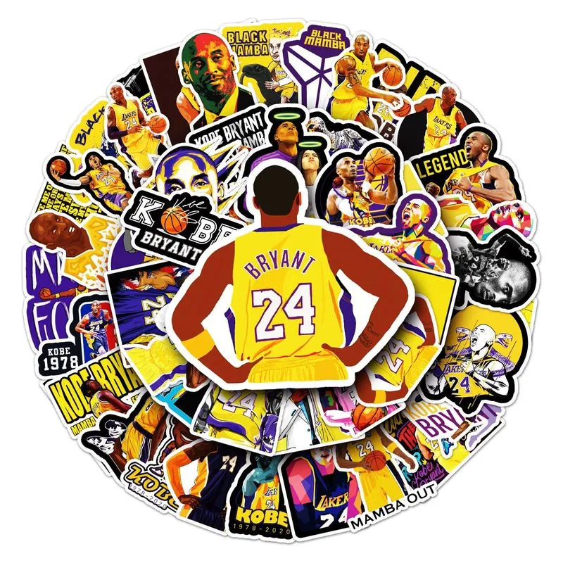 Adesivos De Vinil Impermeável Kobes Bryants 51 Unidades/lote Para Laptop