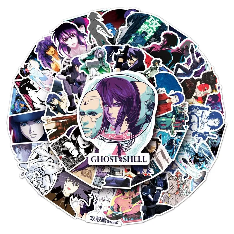 Adesivos Ghosts In Shells, Vinil Impermeável, Anime, 51 Unidades