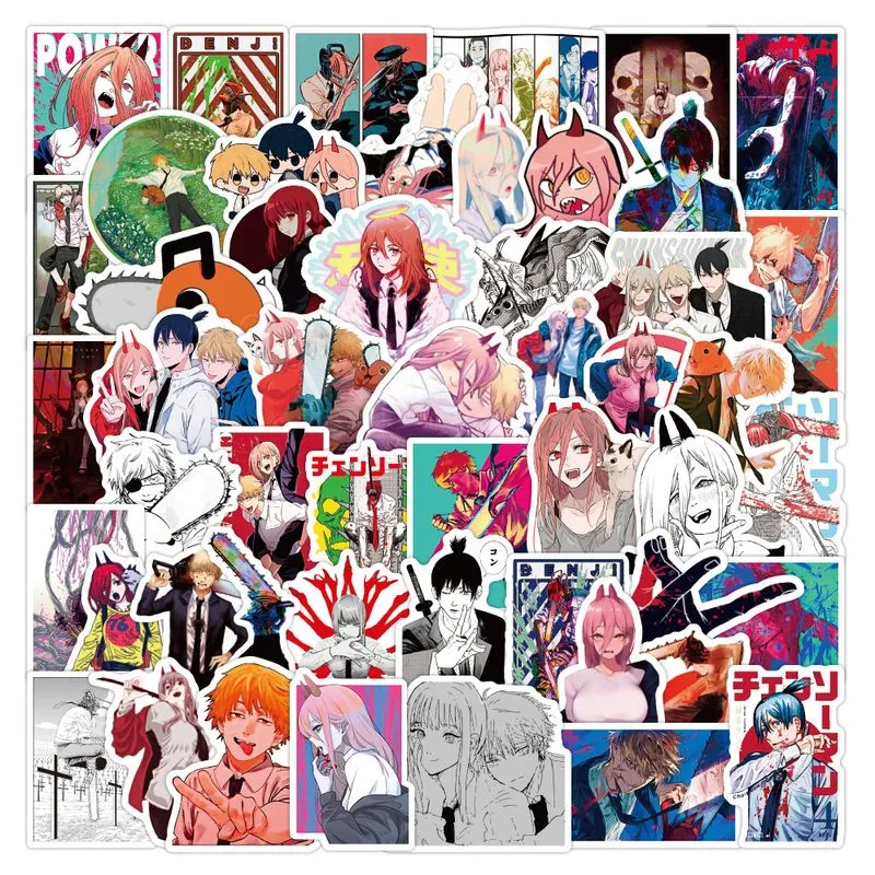 Adesivos Chainsaws Mans 100 Unidades De Vinil Impermeável Anime St