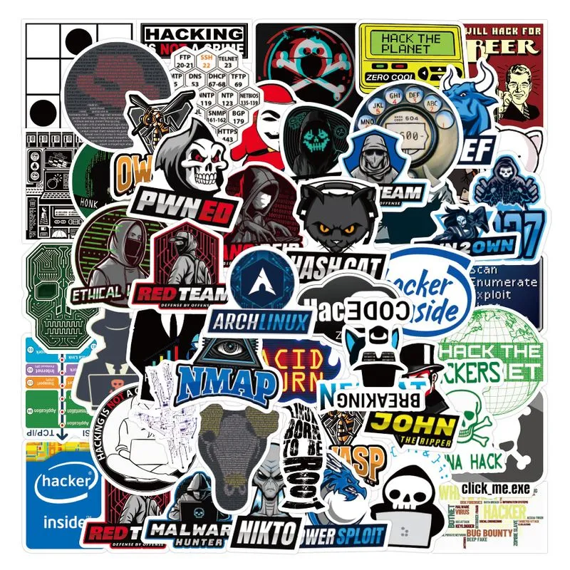 Adesivos Hackers Programmers Vinil Impermeável 50 Unidades/lote