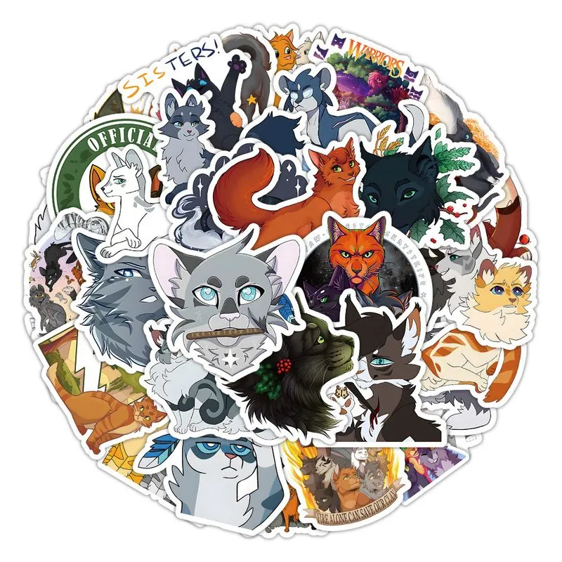 Adesivos Warriors, Vinil Impermeável, Anime, 50 Unidades/lote