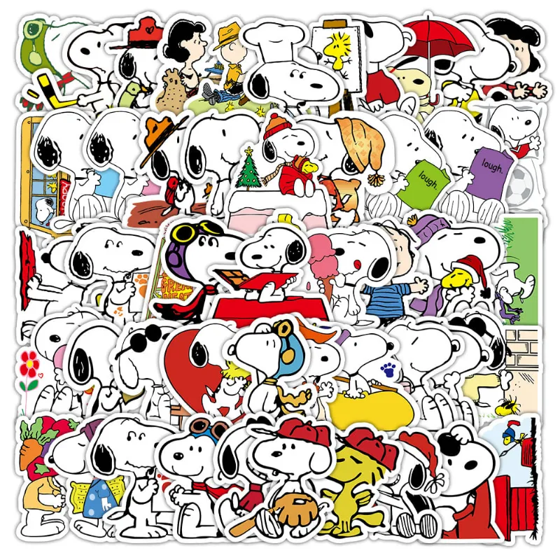 Adesivos Snoopys Waterproof Vinyl Anime 100 Unidades/lote 5-7 Cm