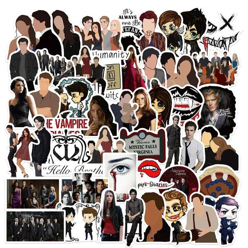 Adesivos 50 Unidades/lote Vampires, Vinil Impermeável, Anime, 5-7 Cm