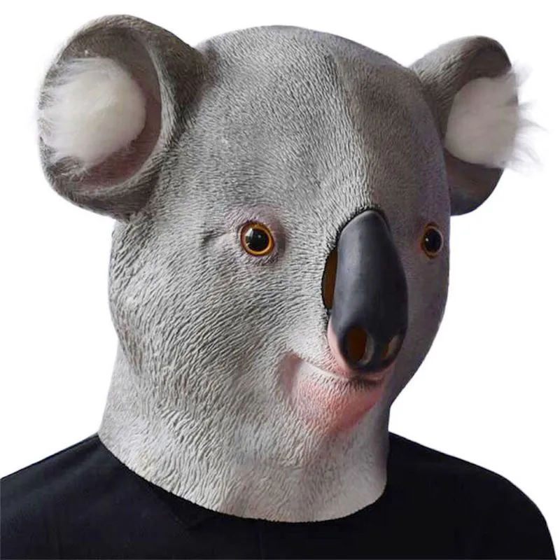 Máscara De Cosplay De Halloween, Látex Cinza De Coala Para Adultos