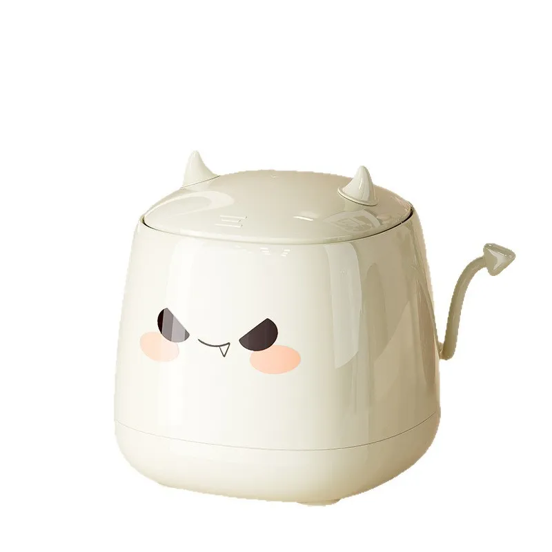 Lixeira Cute Devil Desktop Com Tampa De Plástico 258g