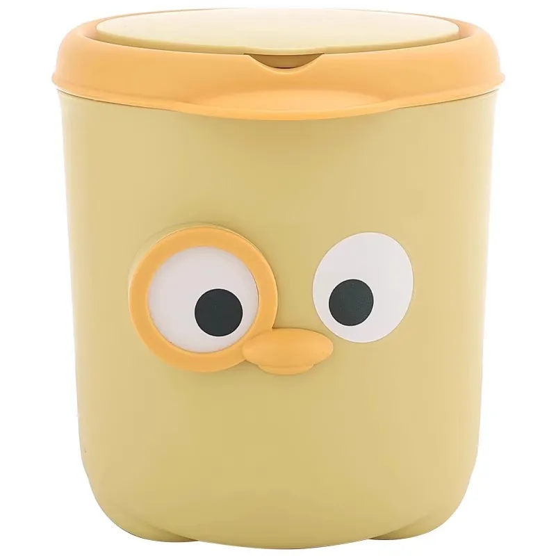Mini Lixeira Cute Yellow Duck Desktop Bin Com Tampa 250g