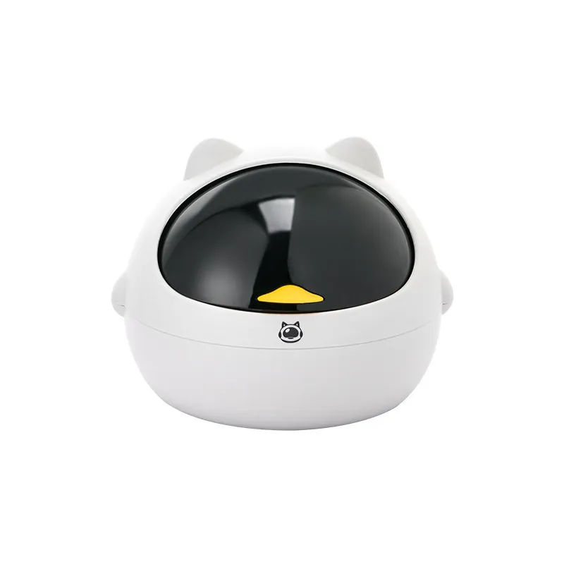 Mini Desktop Trash Cat Design Para Escritório E Quarto