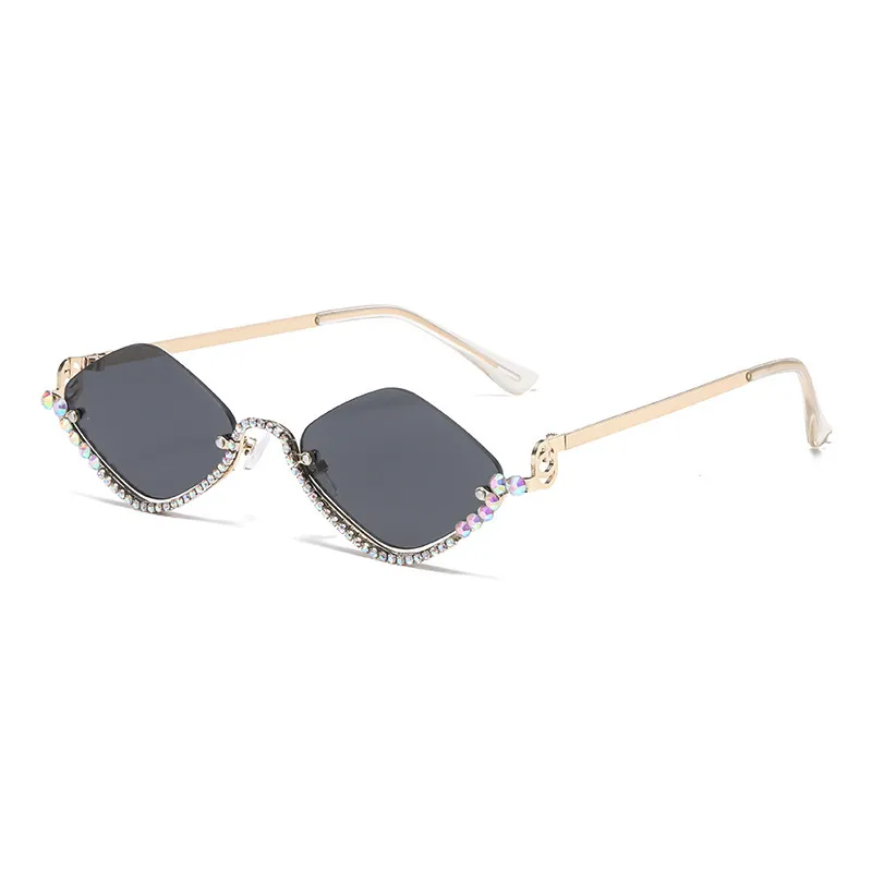 Óculos Óculos De Strass Polygon Half-rim Para Festas