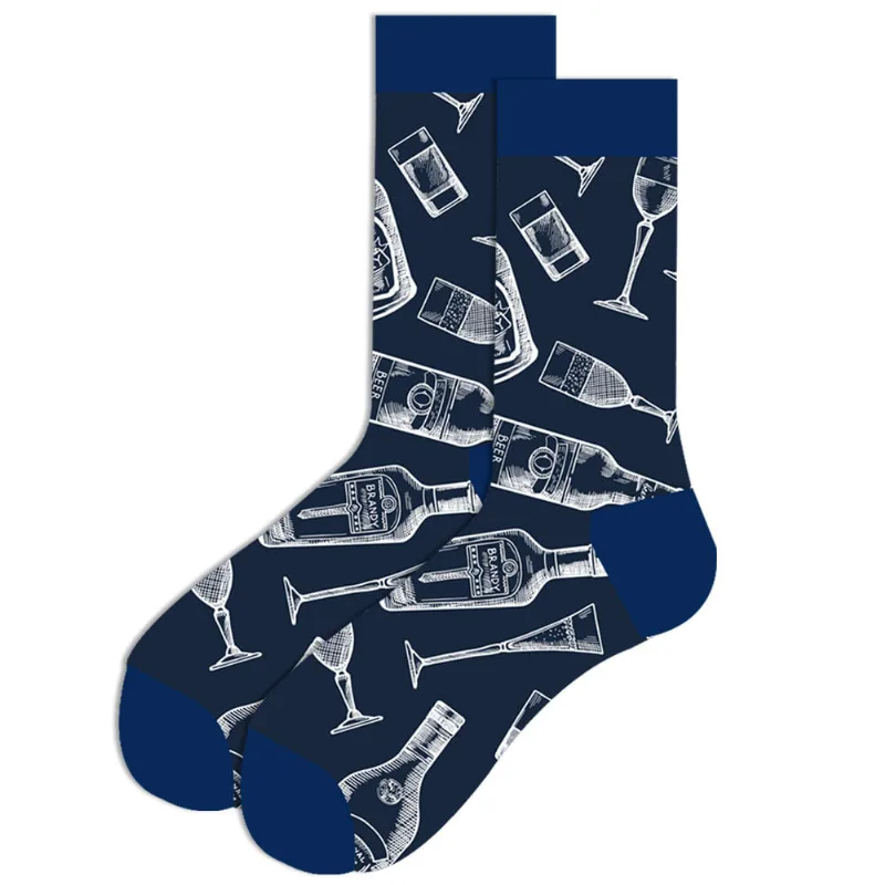Conjunto De 5 Pares De Taças De Vinho E Padrão De Garrafa Socks Cotton Crew