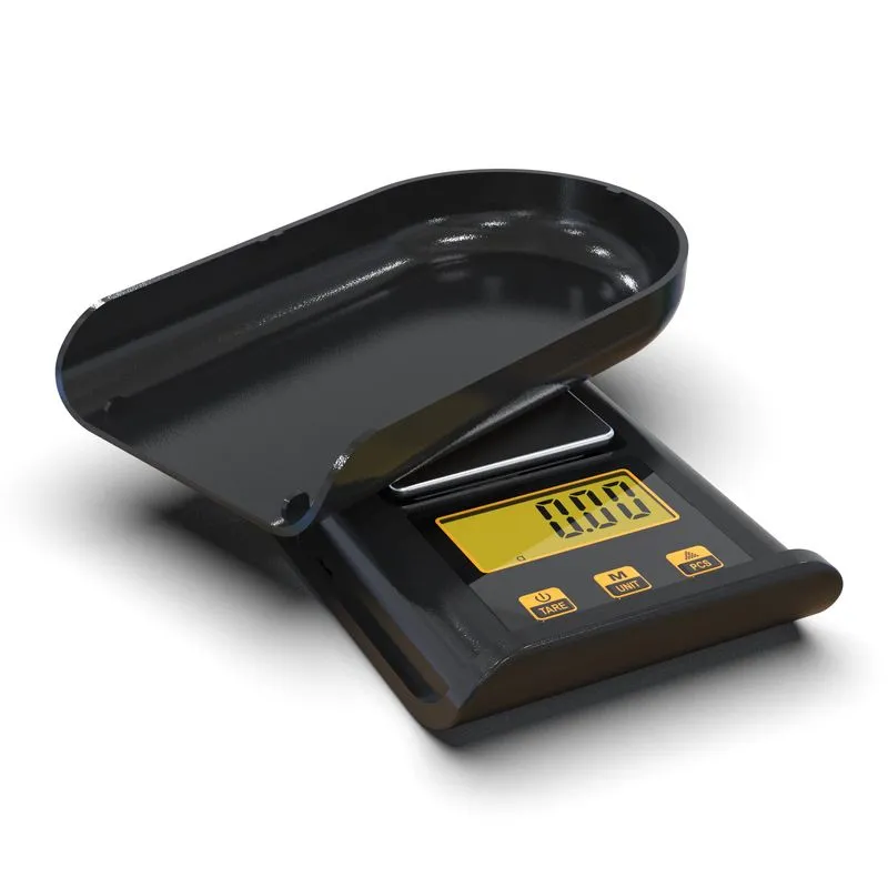 Balança De Bolso Digital 500g/0,01g Com Bandeja E Lcd - Preta
